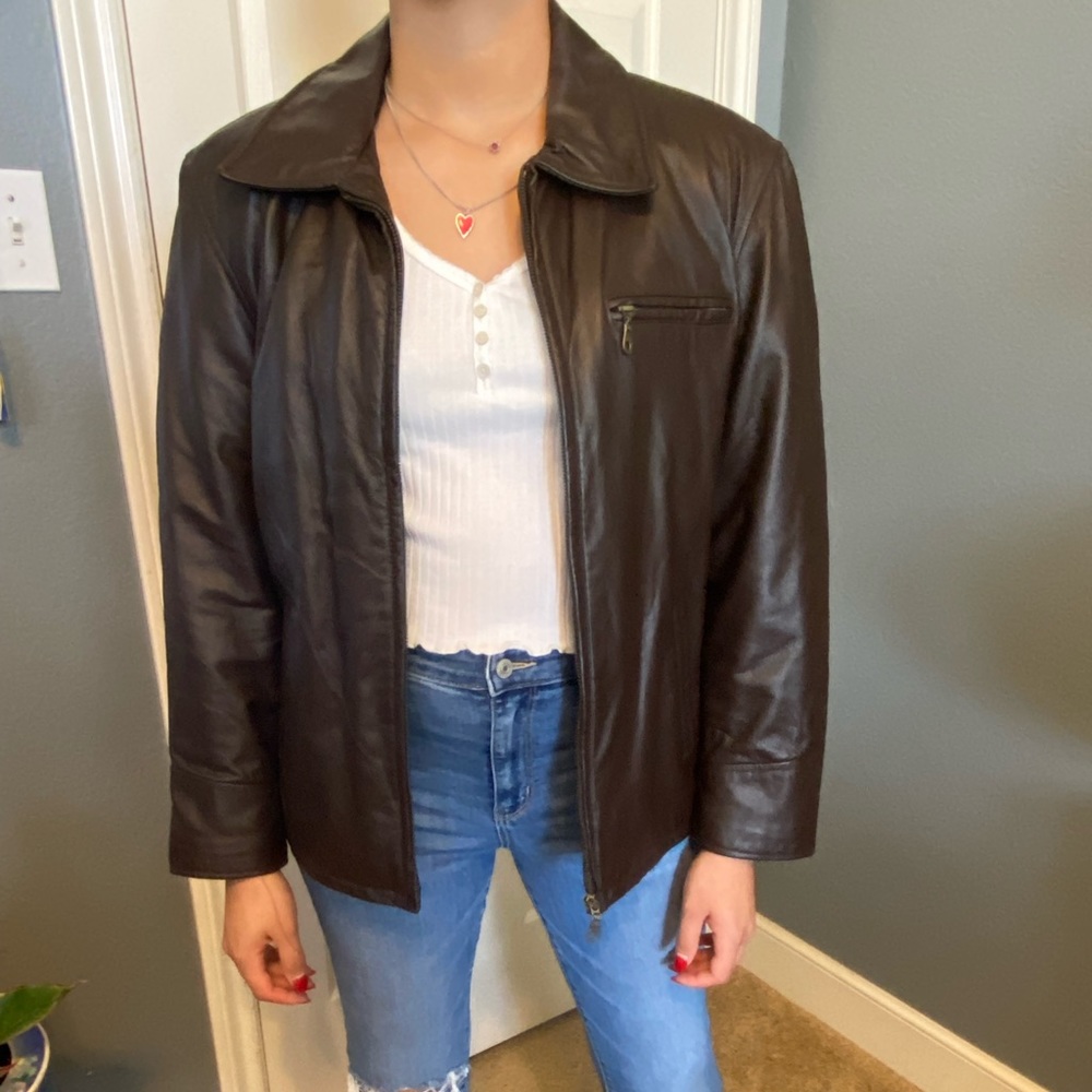 St. John’s Bay chocolate Leather Jacket